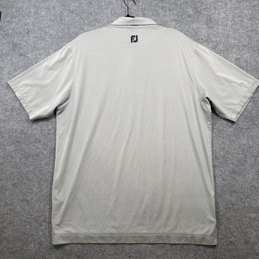 FootJoy Golf Polo Shirt Mens Large Gray Dotted Performance Stretch Golf Casual - Picture 7 of 7